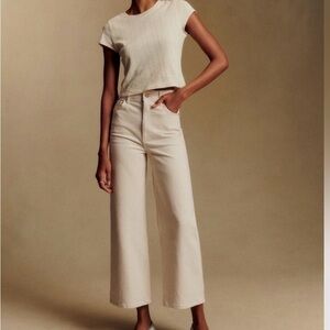 Sezane Cream Ankle & Cropped Jeans